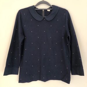 JCREW Peter pan satin collar sweater.